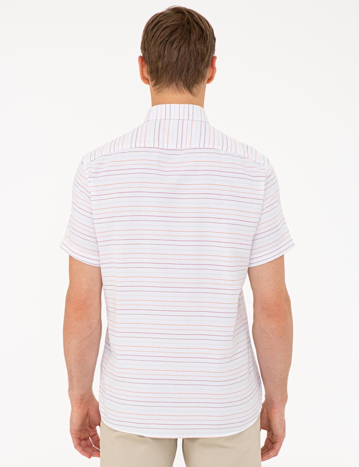 Beyaz Regular Fit Kısa Kollu Gömlek - 50237427005