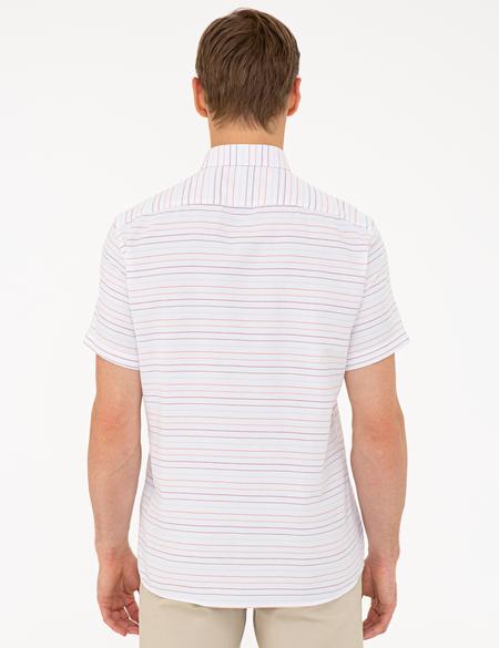 Beyaz Regular Fit Kısa Kollu Gömlek - 50237427005