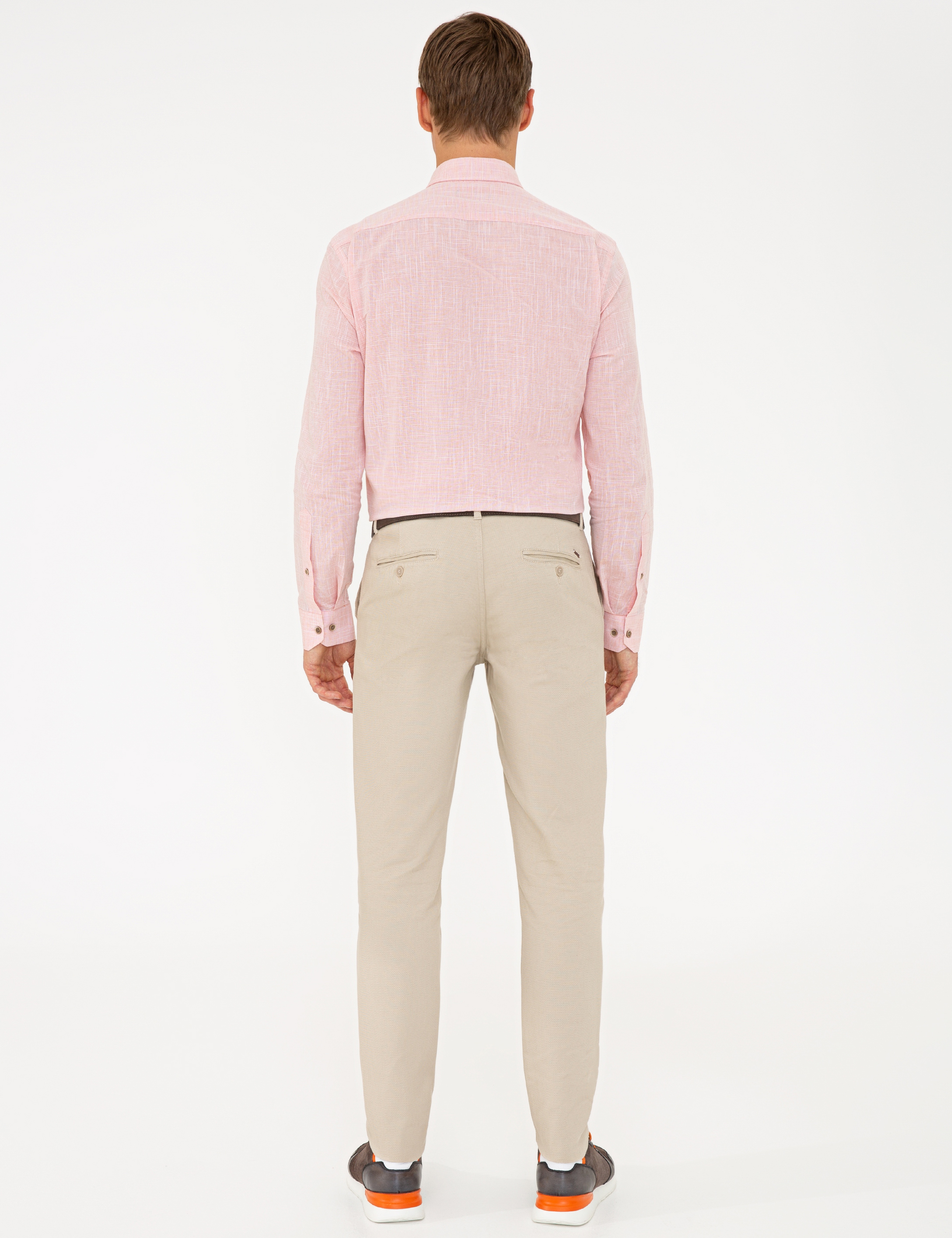 Bej Slim Fit Chino Pantolon - Image 4