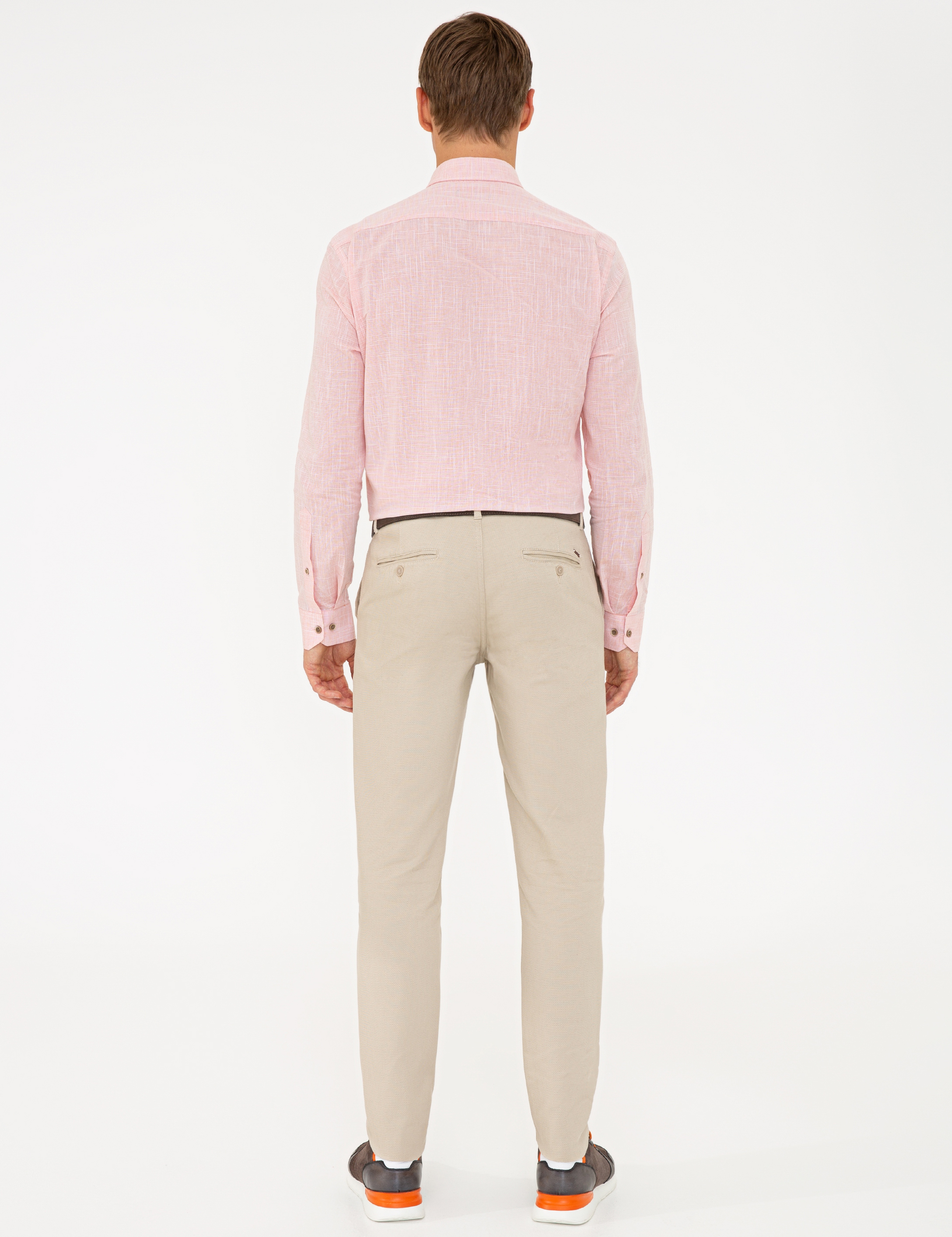 Bej Slim Fit Chino Pantolon