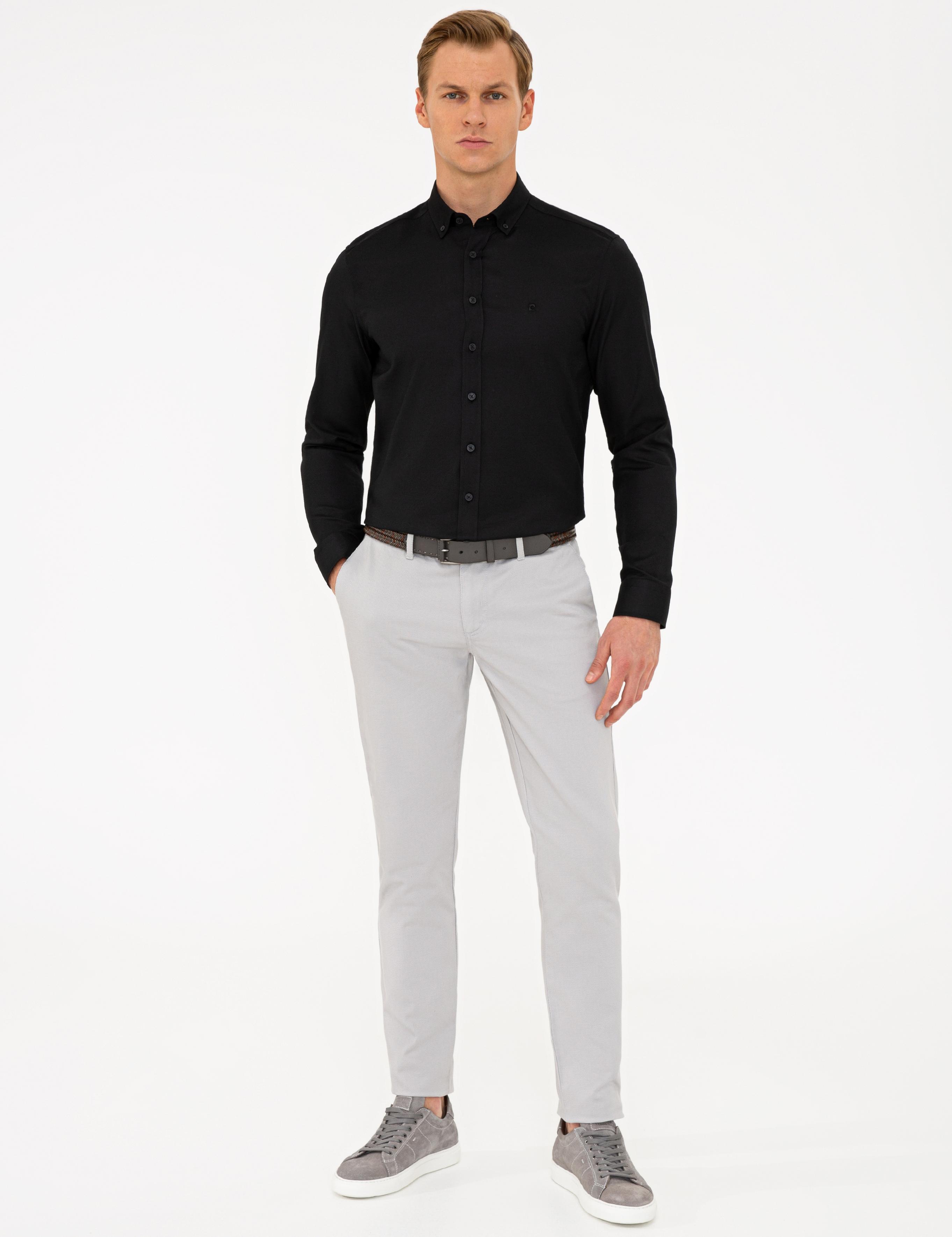 Siyah Slim Fit Oxford Gömlek