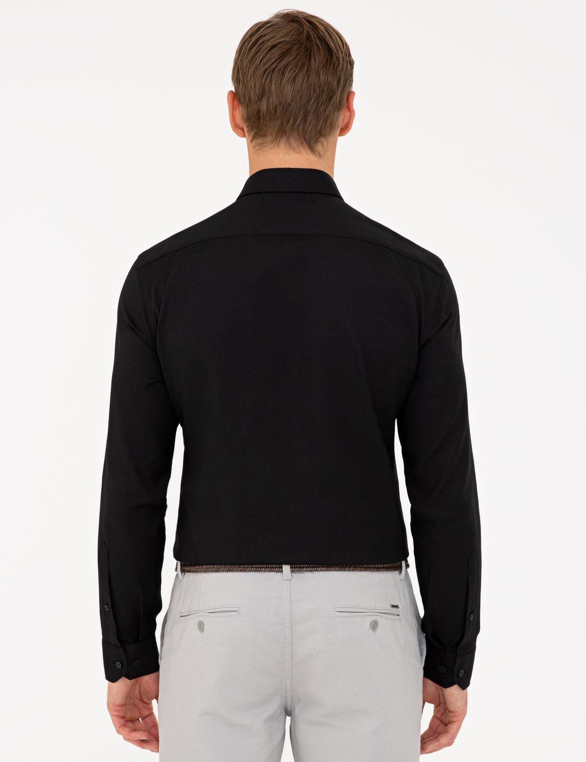 Siyah Slim Fit Oxford Gömlek - 50240379044