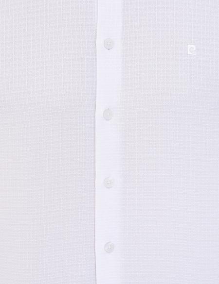 Beyaz Slim Fit Armürlü Gömlek - 50240328010