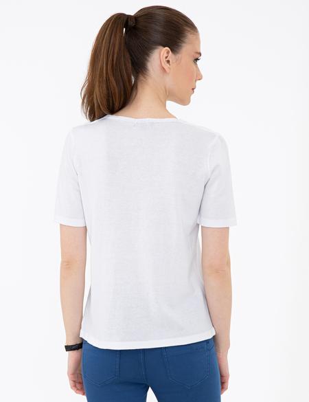 Beyaz Triko Tişört - 50241965003