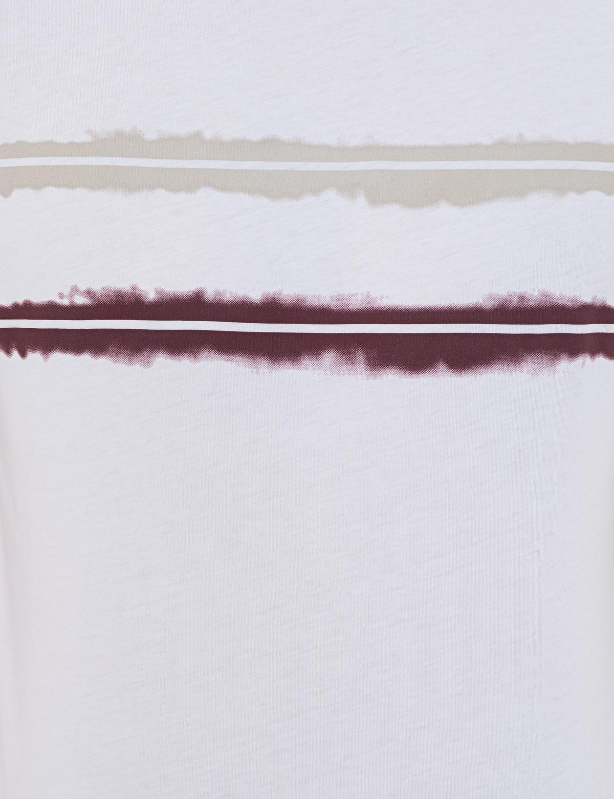 Beyaz Slim Fit Bisiklet Yaka Tişört - 50241533016