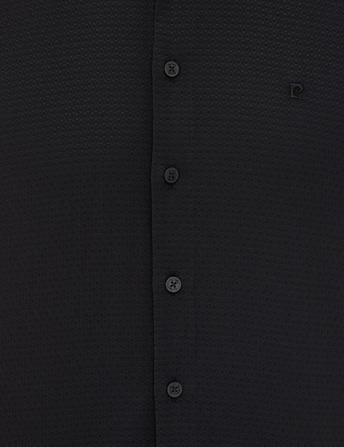 Siyah Slim Fit Armürlü Gömlek - 50240406019