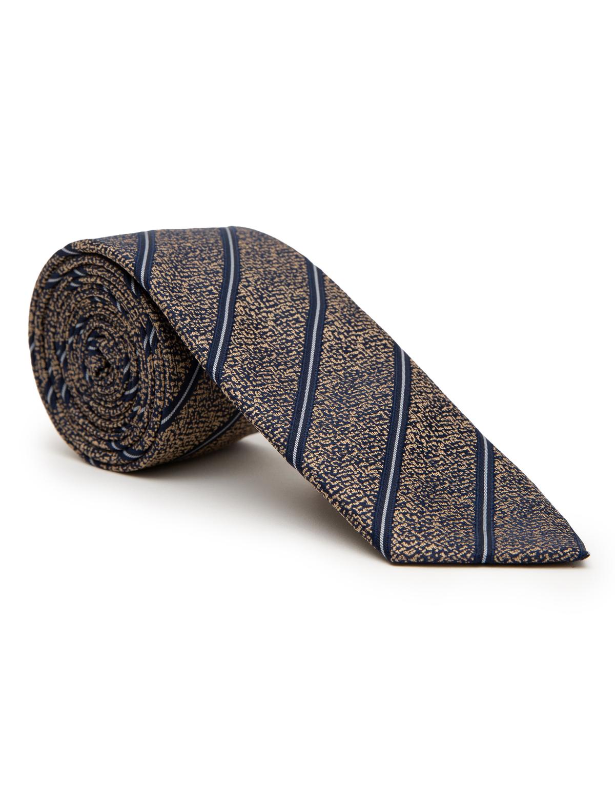 Bej 3'lü Kravat-Mendil-Kravat İğnesi Set - 50244733003