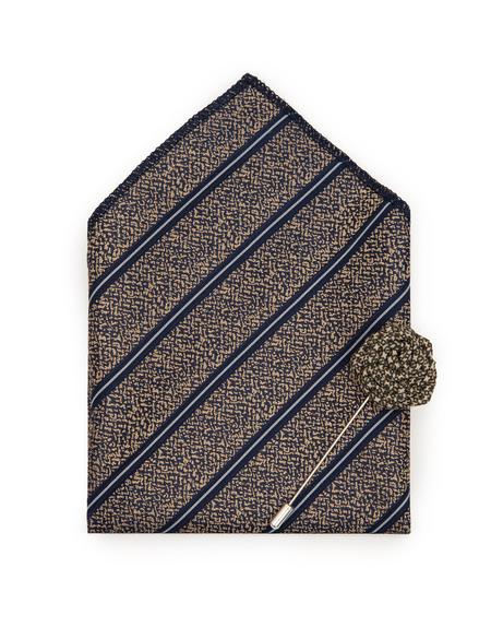 Bej 3'lü Kravat-Mendil-Kravat İğnesi Set - 50244733003