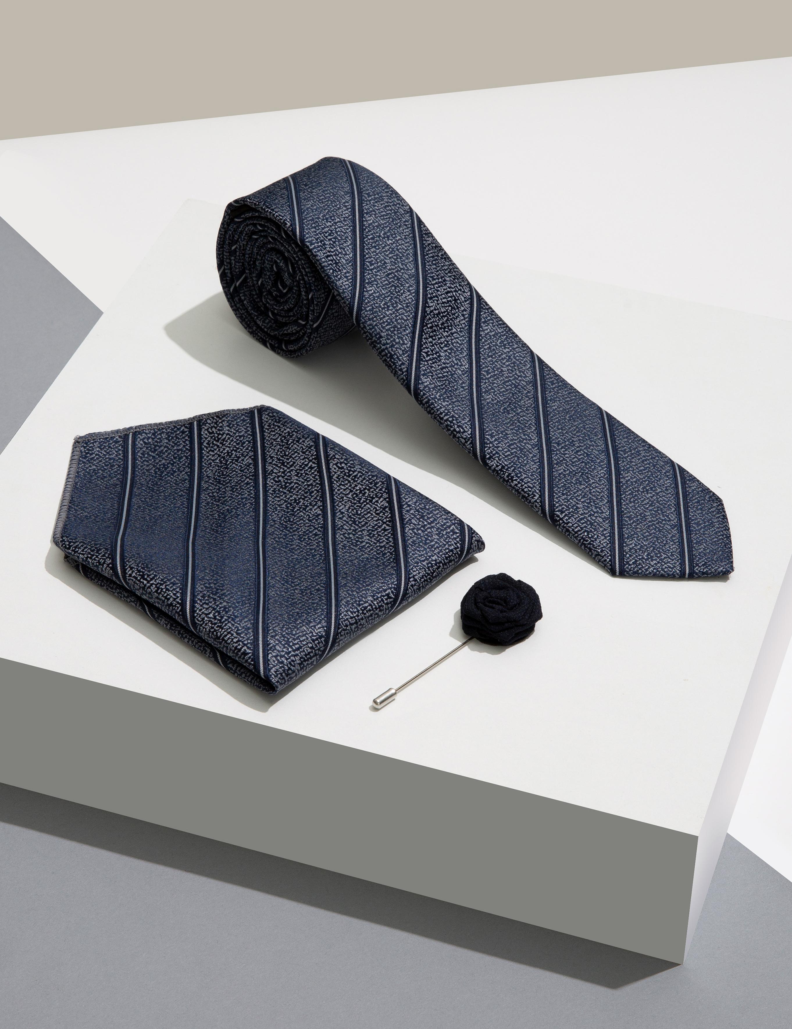 Mavi 3'lü Kravat Seti