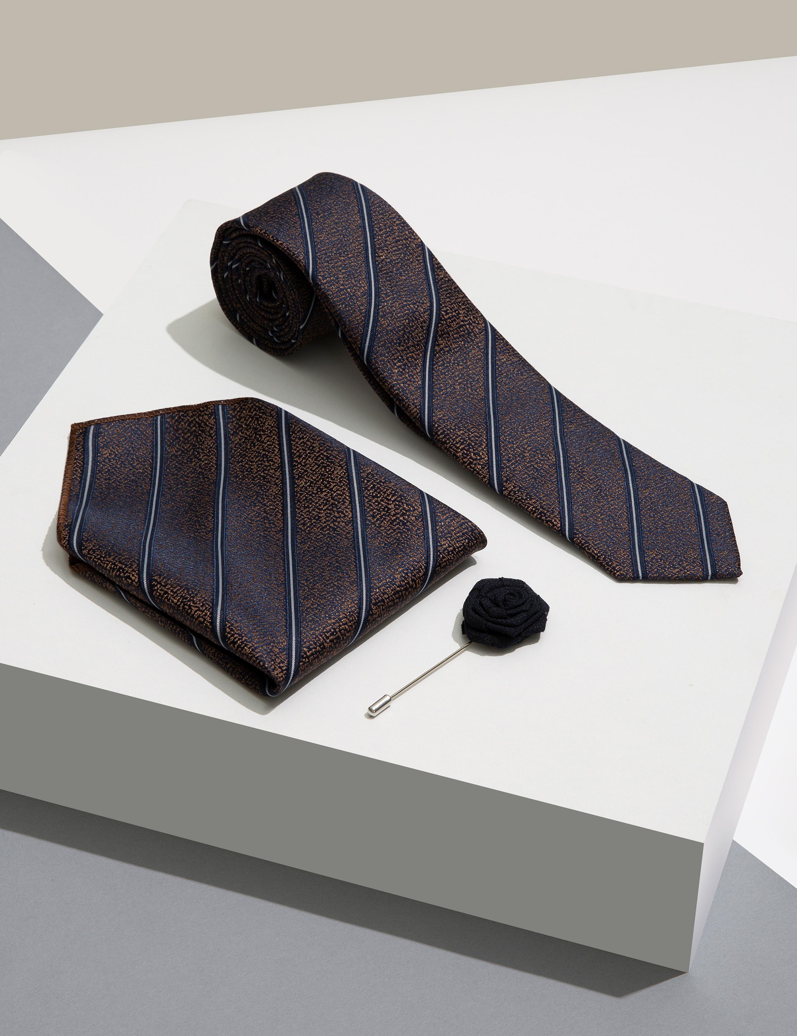 Kahverengi 3'lü Kravat Seti