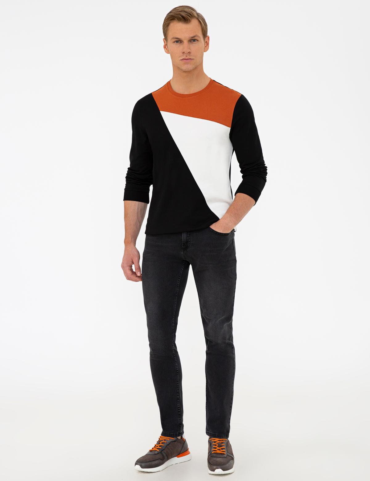 Antrasit Slim Fit Denim Pantolon