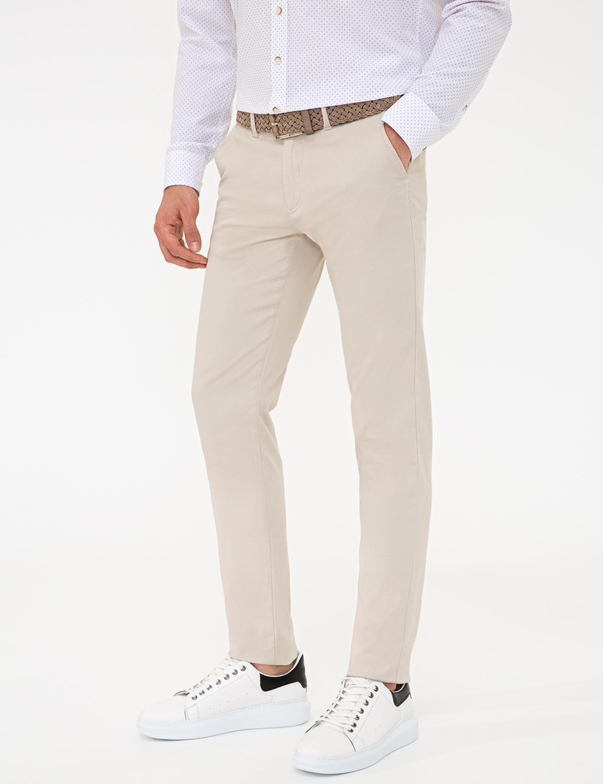 Bej Slim Fit Kanvas Pantolon - 50240401034