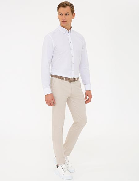Bej Slim Fit Kanvas Pantolon - 50240401034