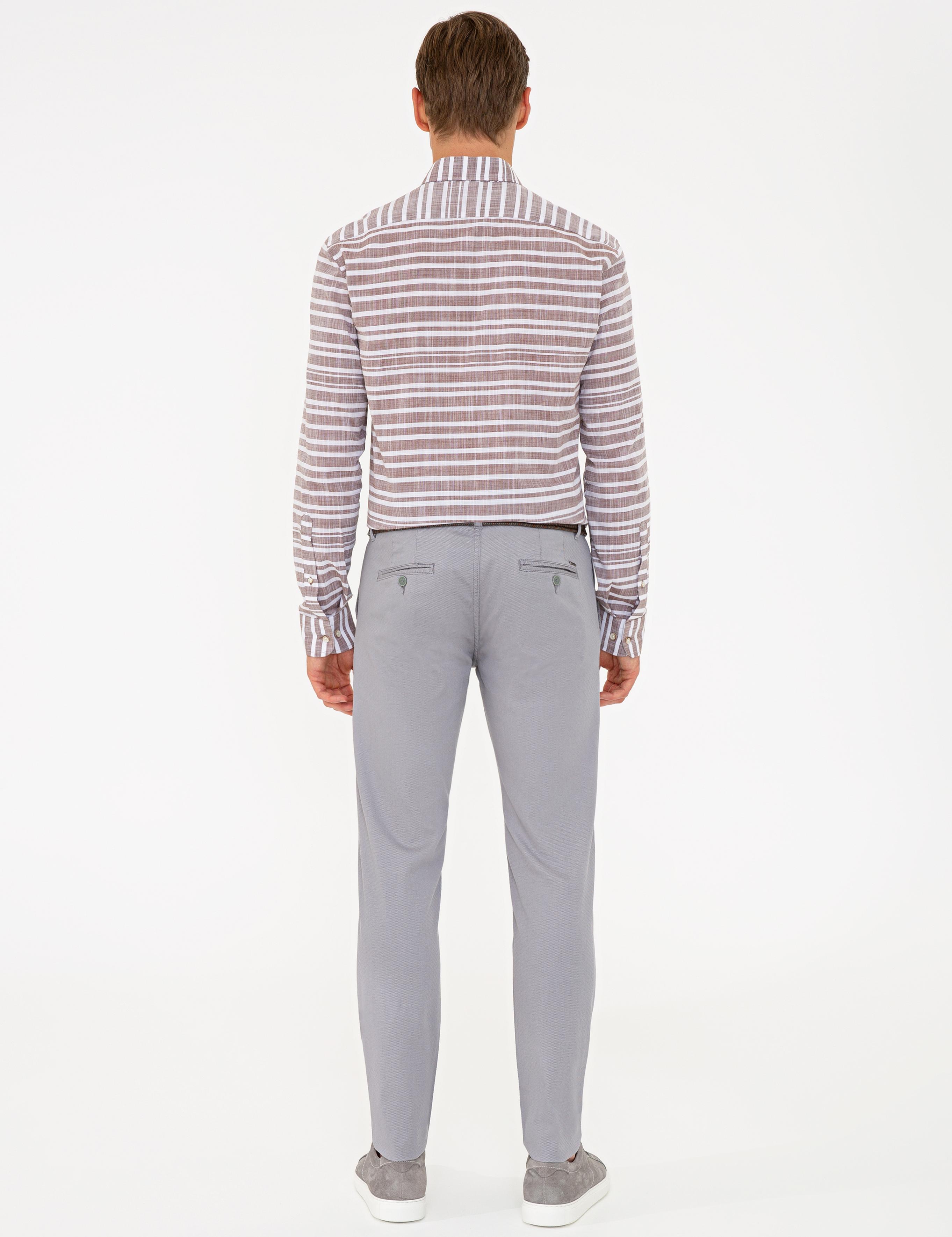 Gri Slim Fit Chino Pantolon