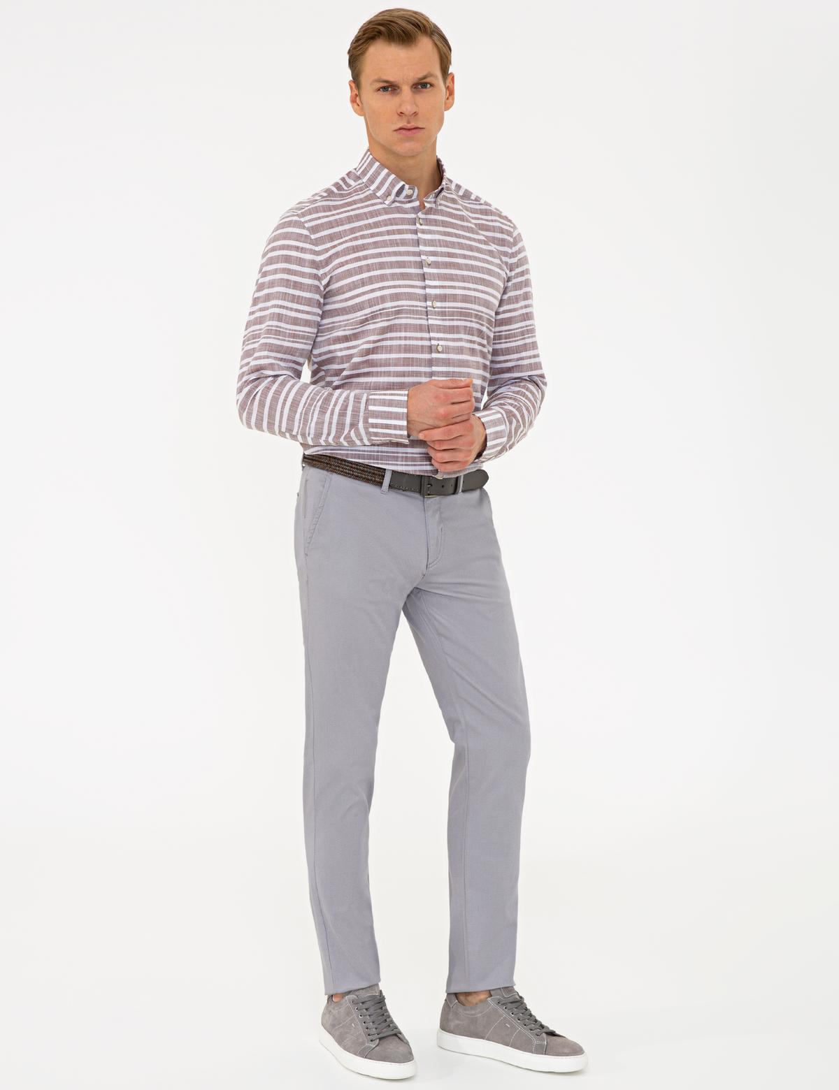 Gri Slim Fit Chino Pantolon - 50240401119