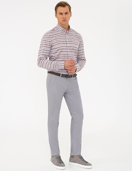 Gri Slim Fit Chino Pantolon - 50240401119