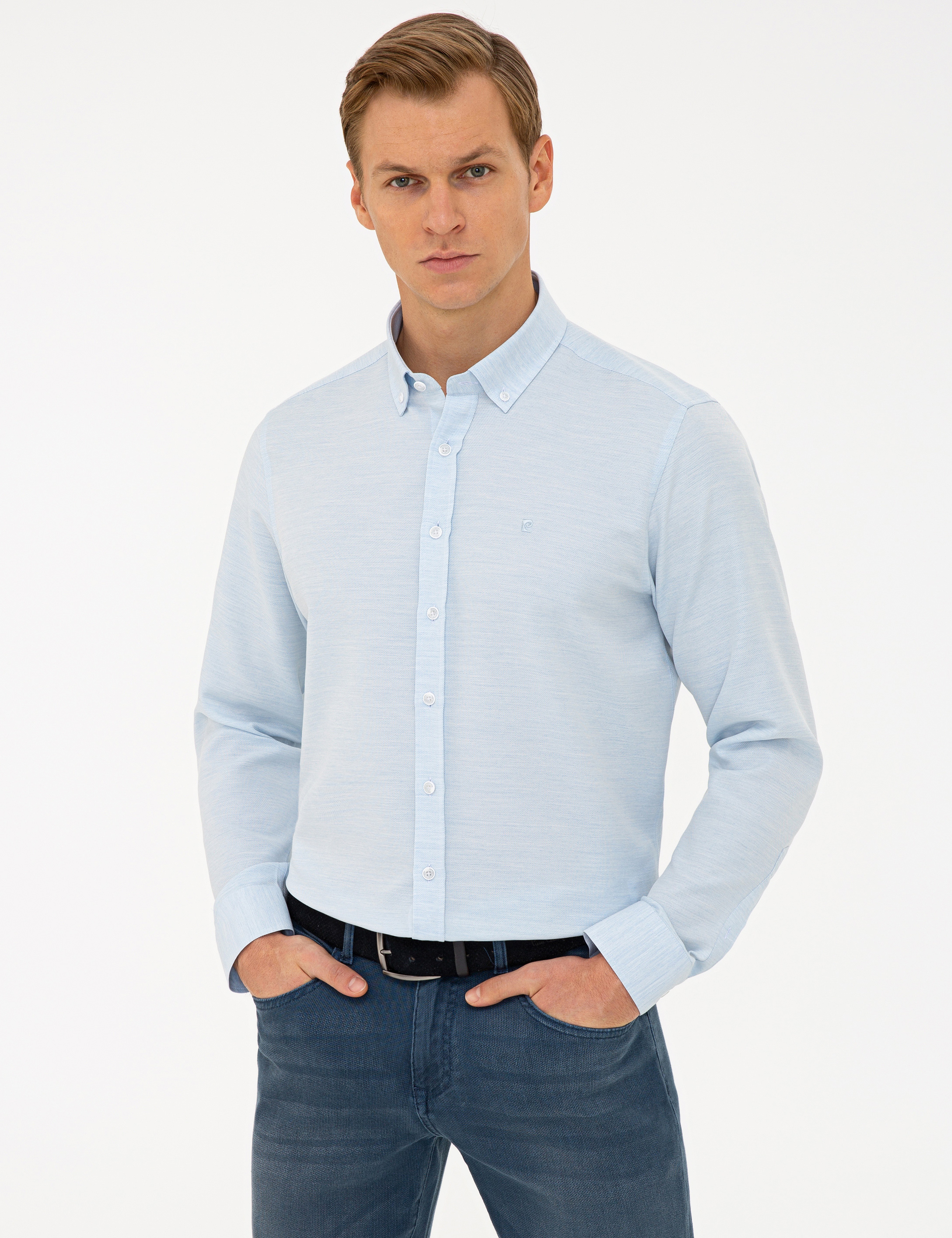 Mavi Slim Fit Gömlek - Image 1