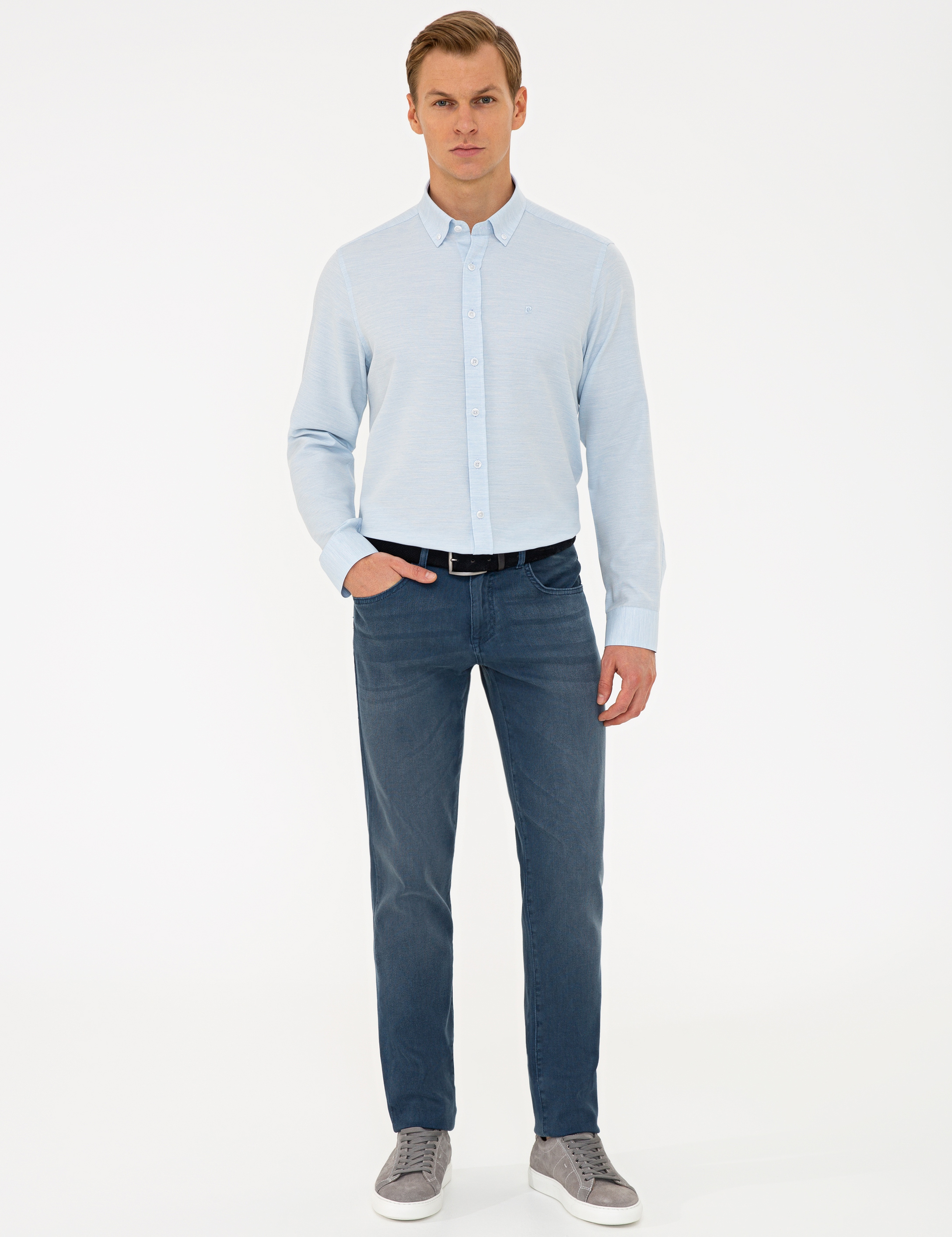 Mavi Slim Fit Gömlek - Image 4