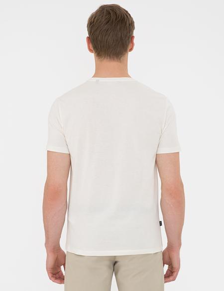 Bej Slim Fit Bisiklet Yaka Tişört - 50241502008