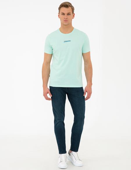 Su Yeşili Slim Fit Tişört - 50241502024