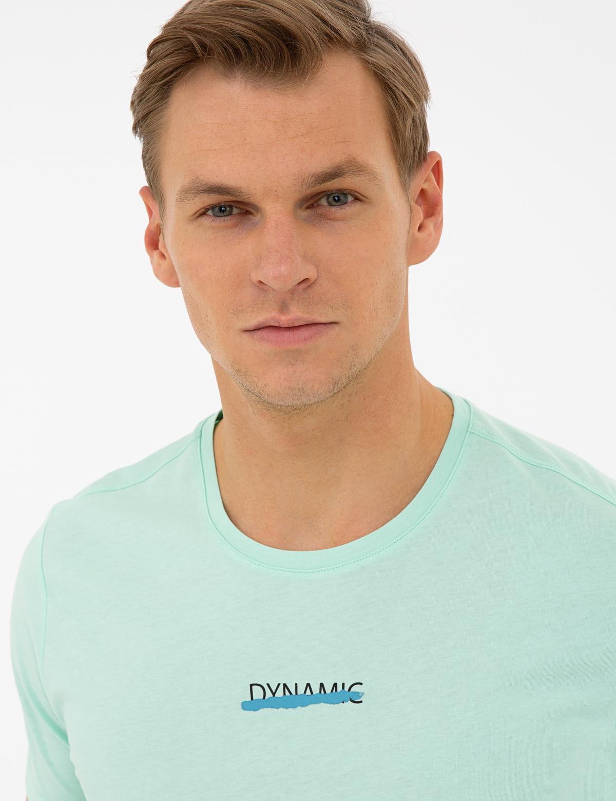 Su Yeşili Slim Fit Tişört - 50241502024