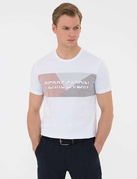 Beyaz Slim Fit Tişört - 50241507001