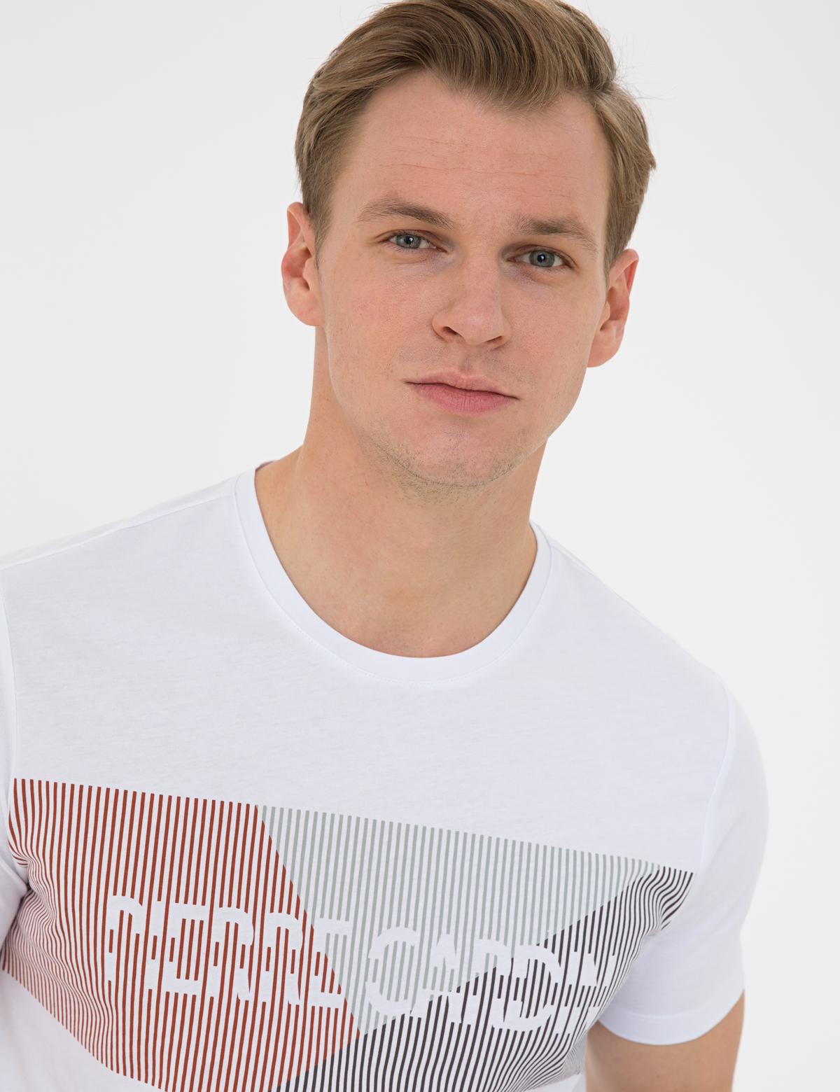 Beyaz Slim Fit Tişört - 50241507001