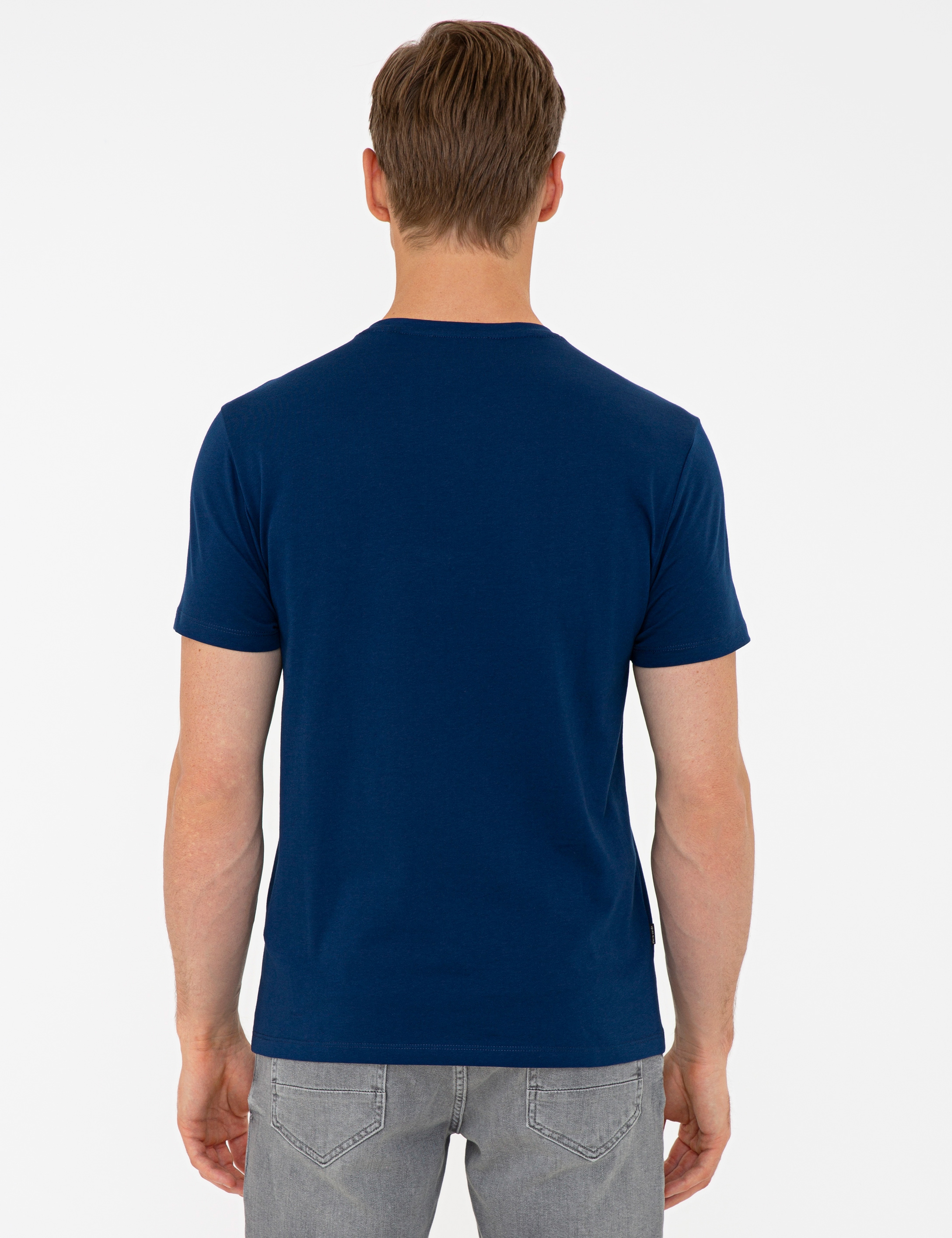 İndigo Slim Fit Bisiklet Yaka Tişört
