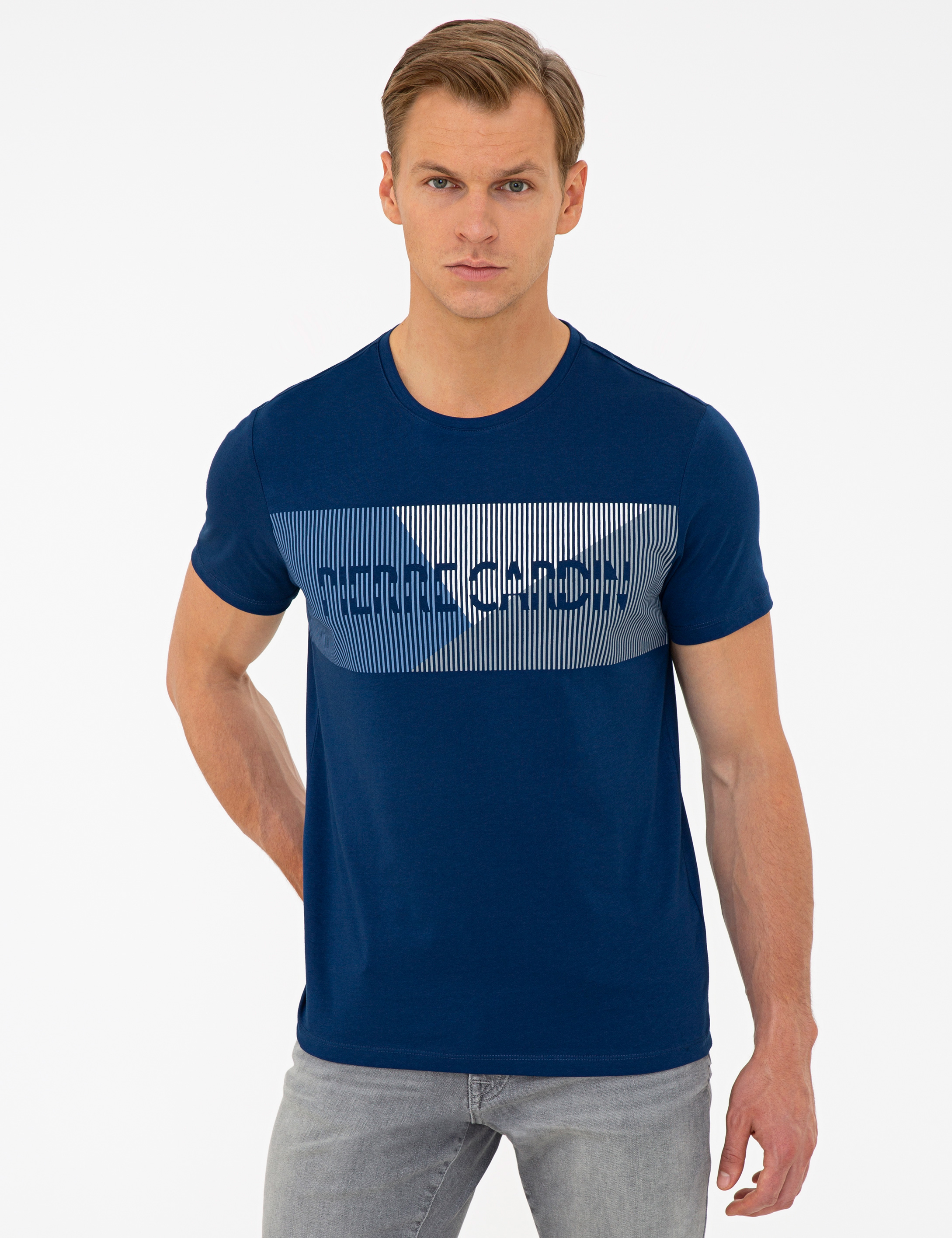 İndigo Slim Fit Bisiklet Yaka Tişört