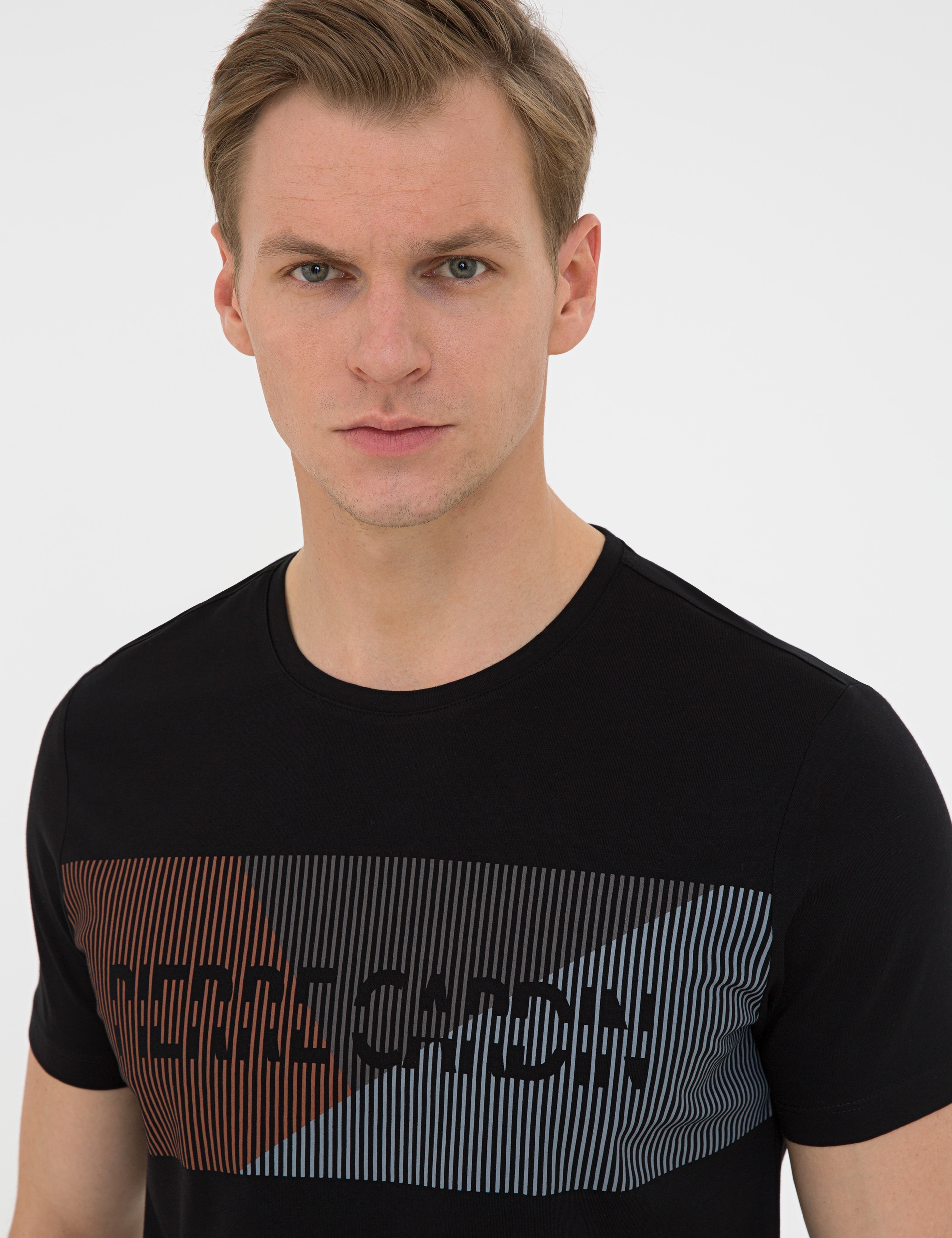 Siyah Slim Fit Bisiklet Yaka T-Shirt - Image 2