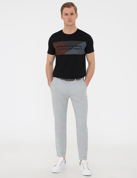 Siyah Slim Fit Bisiklet Yaka T-Shirt - 50241507019