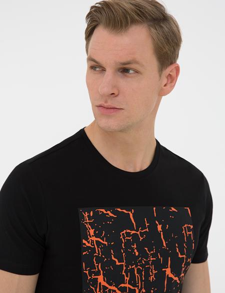 Siyah Slim Fit Bisiklet Yaka T-Shirt - 50241524017