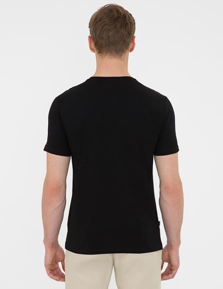 Siyah Slim Fit Bisiklet Yaka T-Shirt - 50241524017