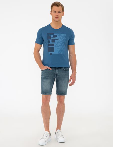 Mavi Slim Fit Bisiklet Yaka Tişört - 50241532014