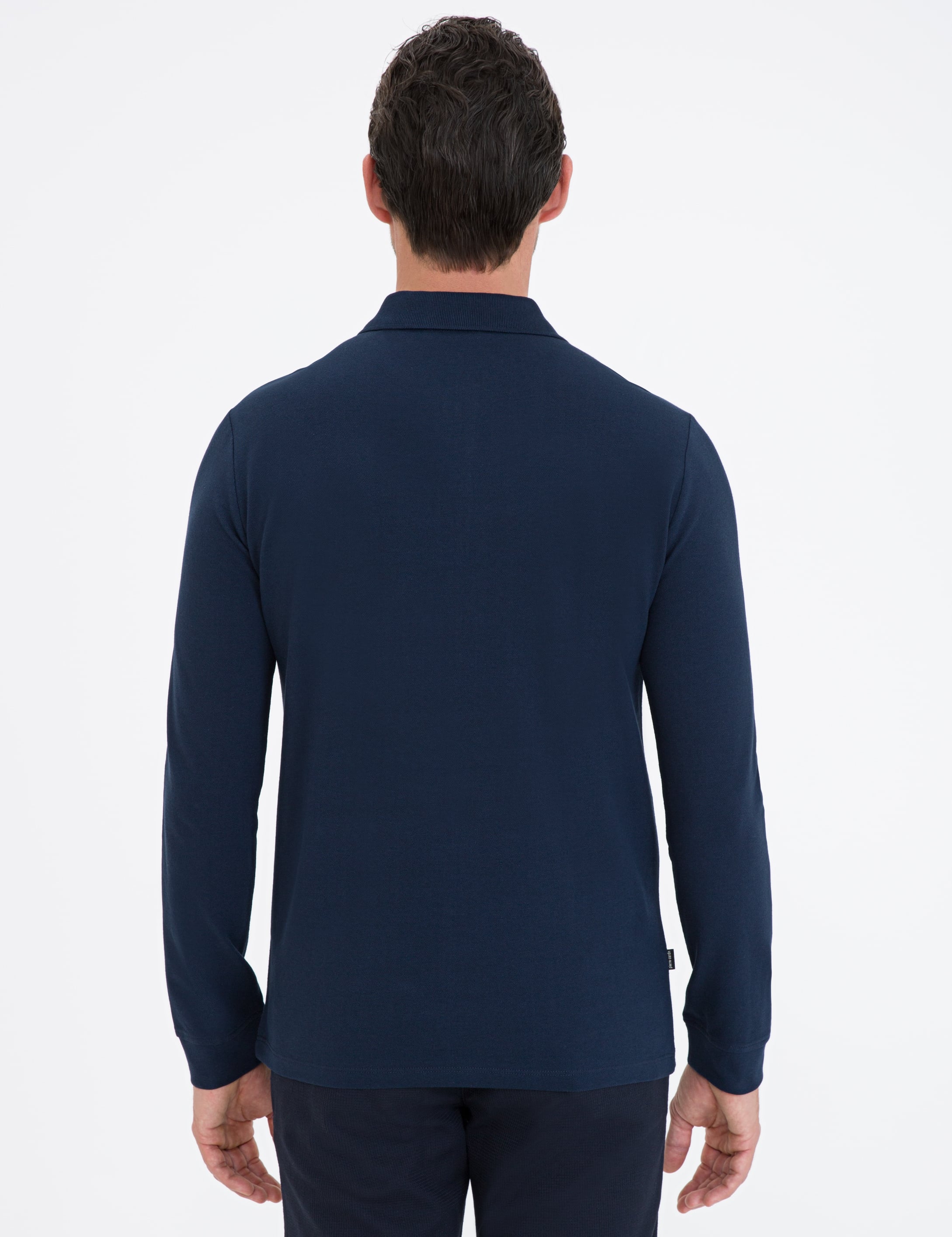Lacivert Slim Fit Basic Sweatshirt