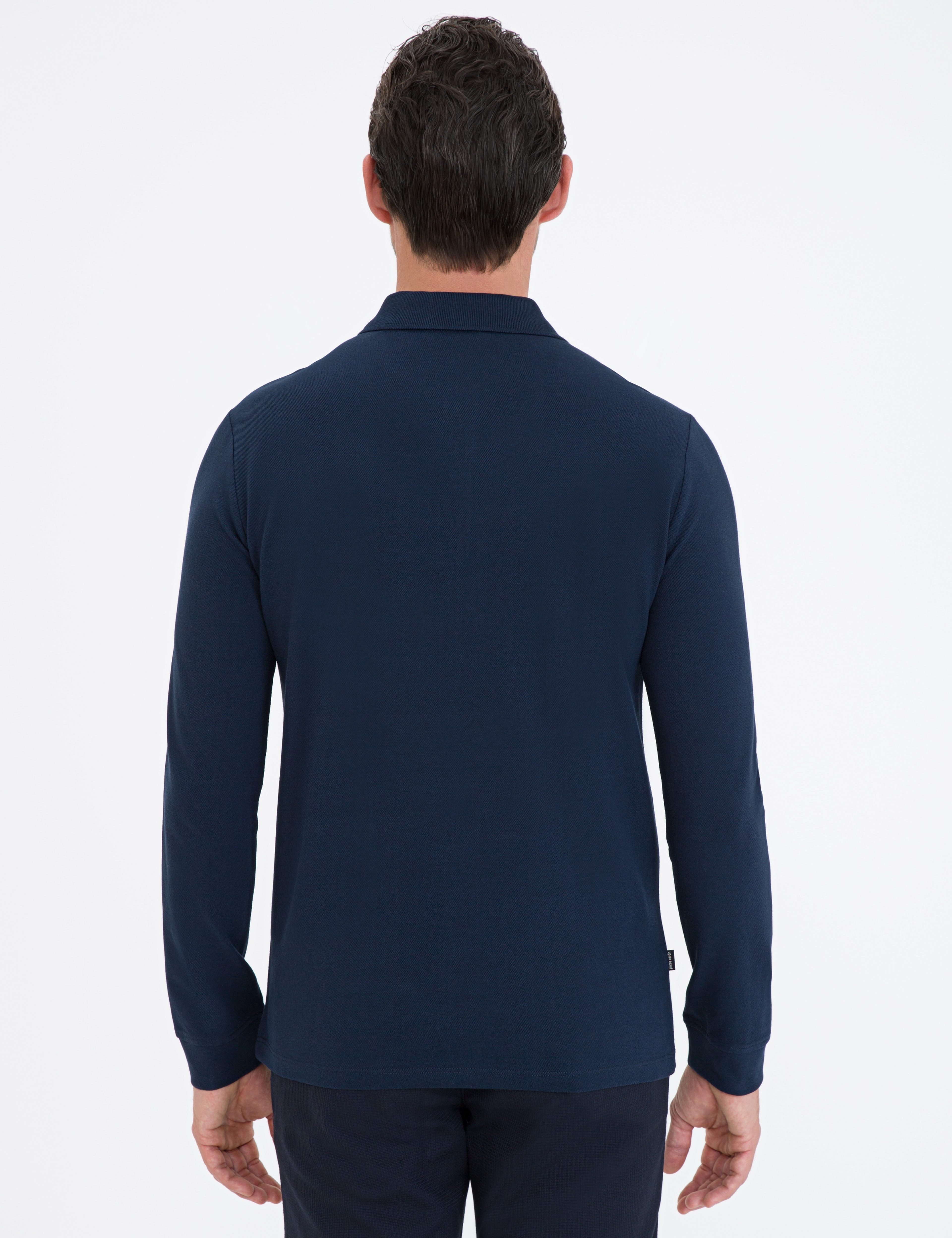Lacivert Slim Fit Basic Sweatshirt