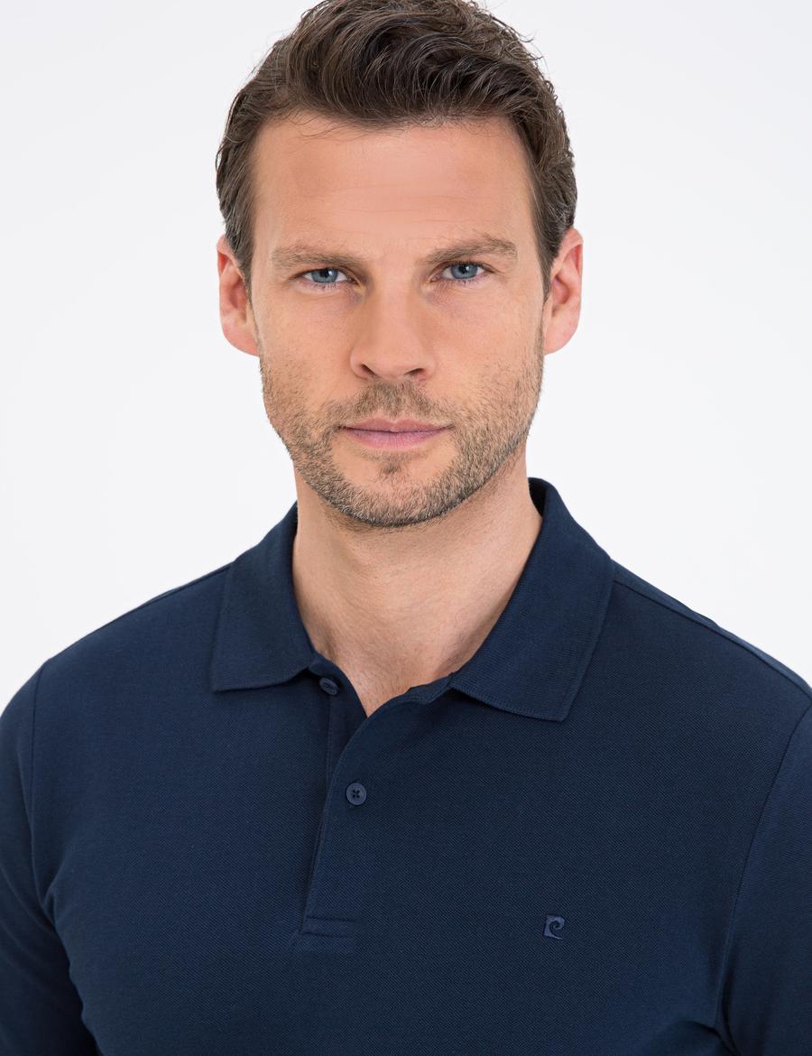 Lacivert Slim Fit Basic Sweatshirt