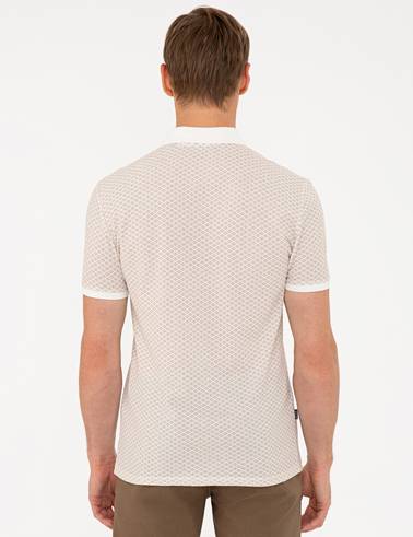 Ekru Slim Fit Polo Yaka T-Shirt