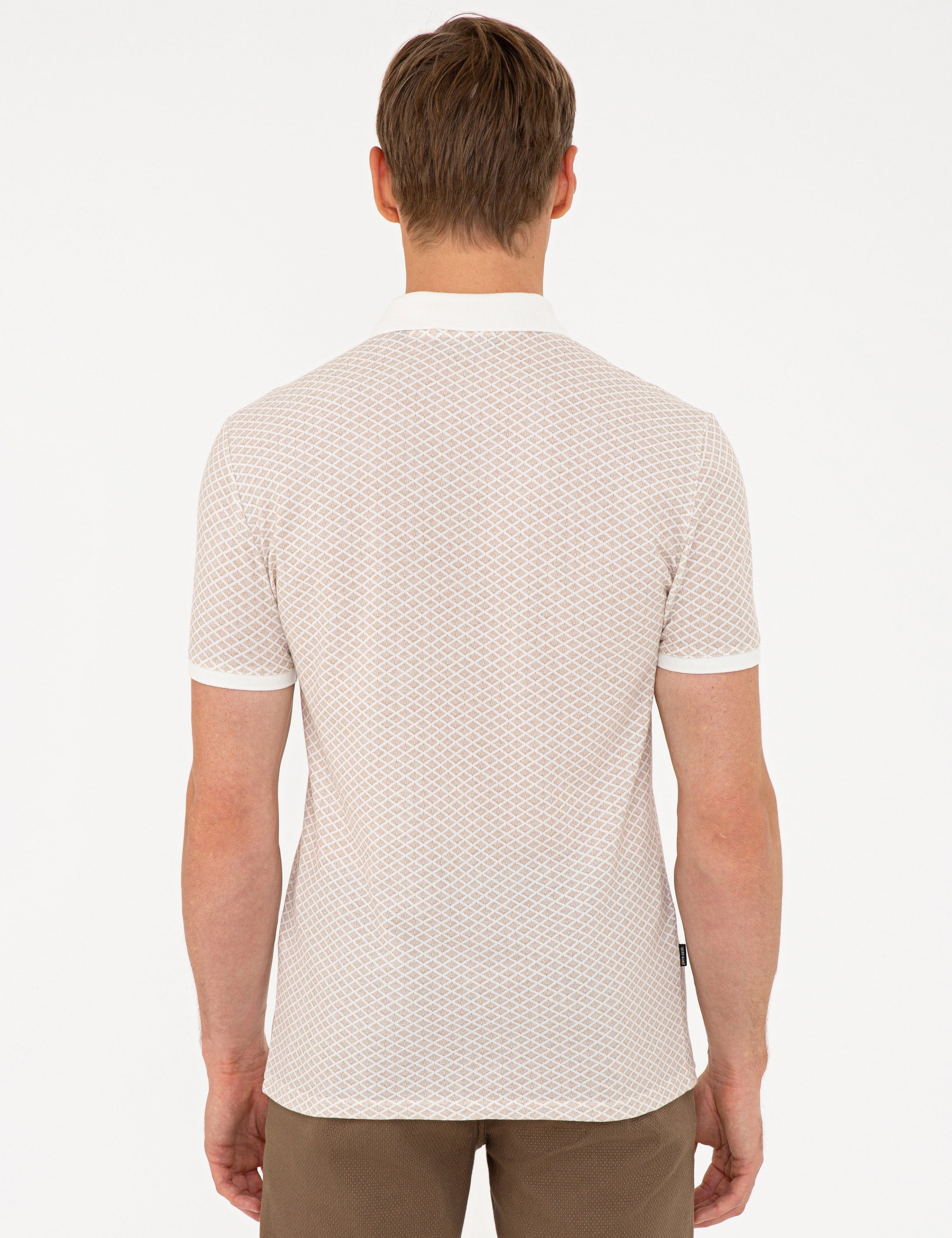 Ekru Slim Fit Polo Yaka Tişört