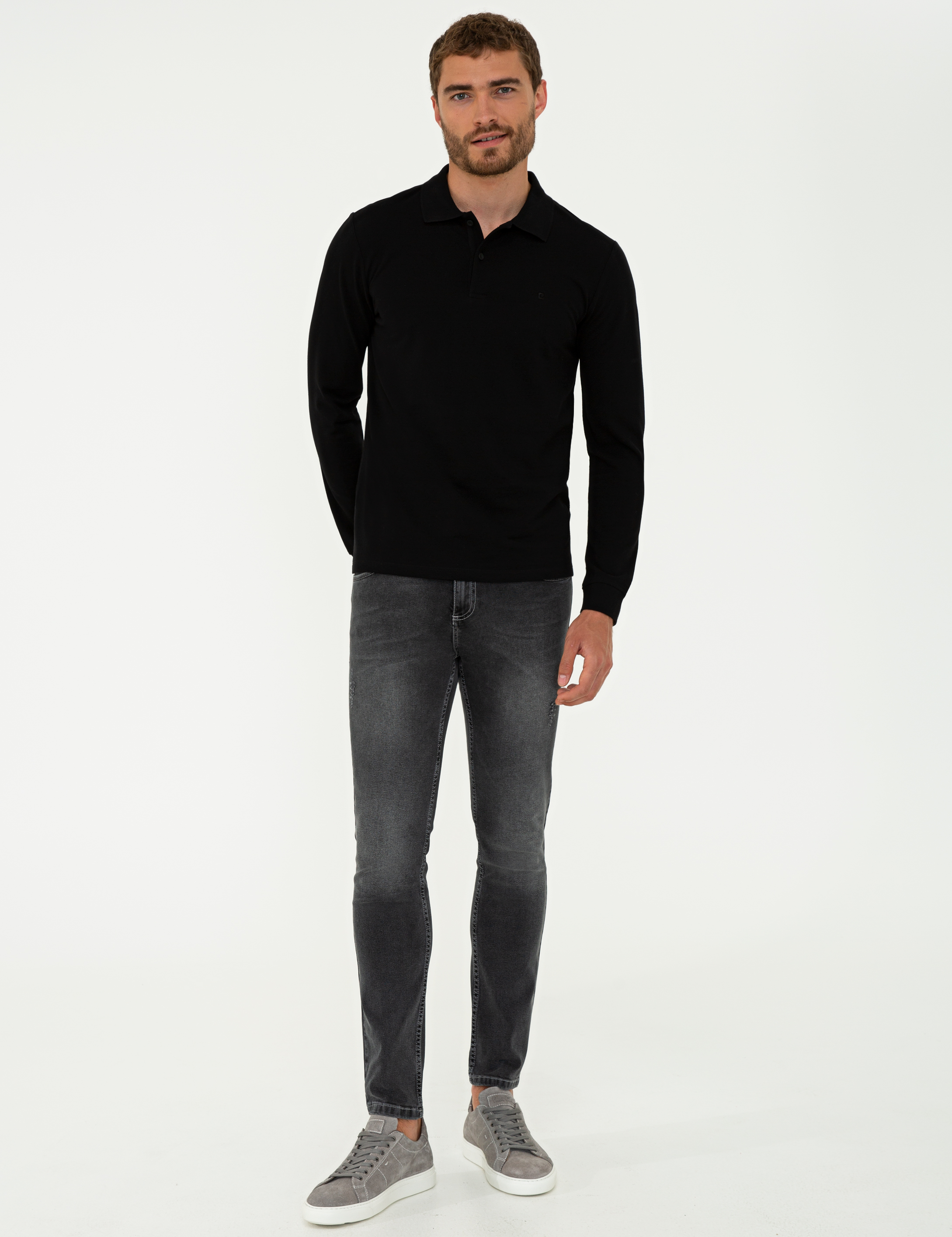 Siyah Slim Fit Basic Sweatshirt - 50241551009