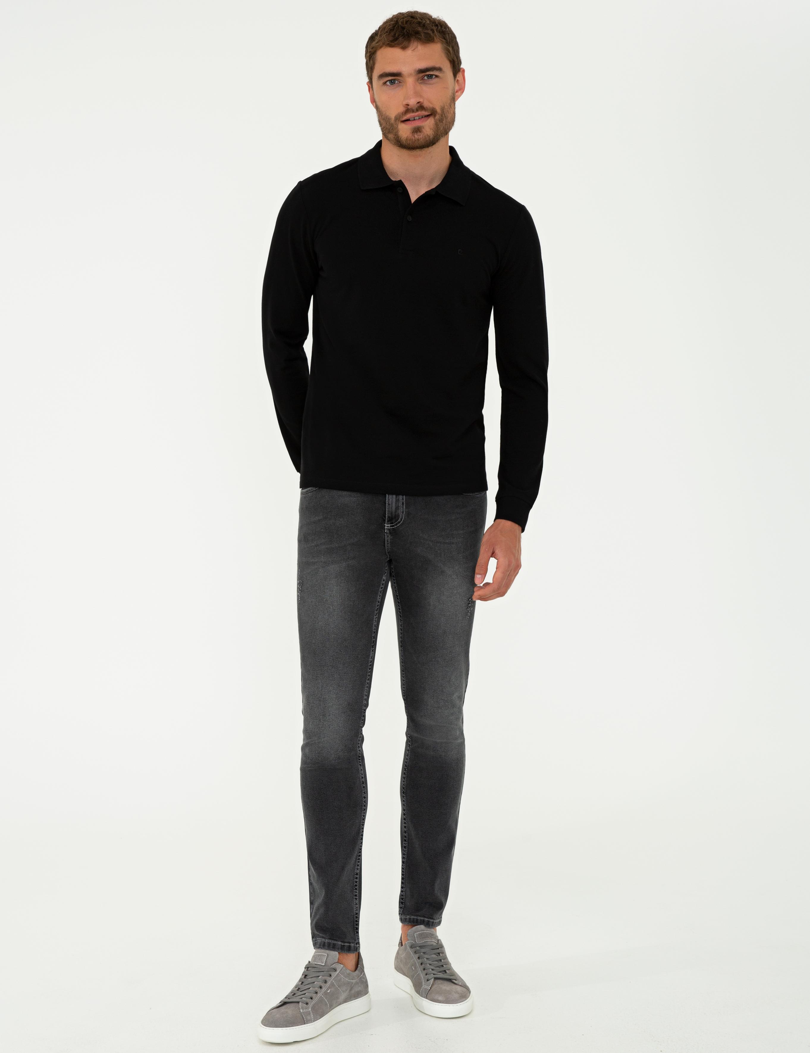 Siyah Slim Fit Basic Sweatshirt