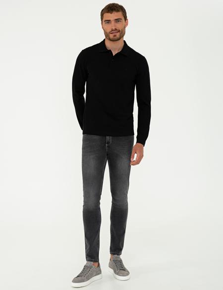 Siyah Slim Fit Basic Sweatshirt - 50241551009