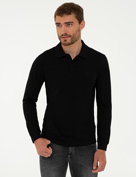 Siyah Slim Fit Basic Sweatshirt - 50241551009