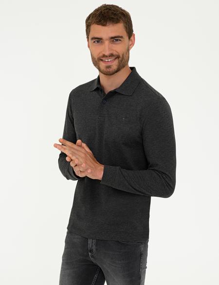Antrasit Melanj Slim Fit Basic Sweatshirt - 50241551059
