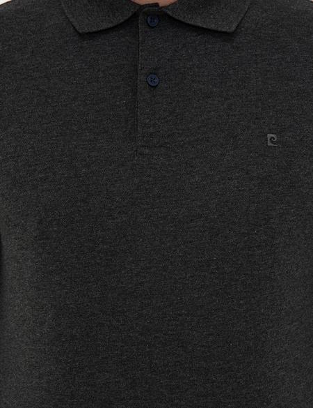 Antrasit Melanj Slim Fit Polo Yaka Sweatshirt - 50241551056