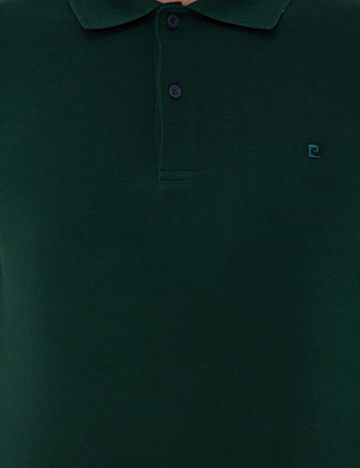 Koyu Yeşil Slim Fit Polo Yaka Sweatshirt - 50241551041