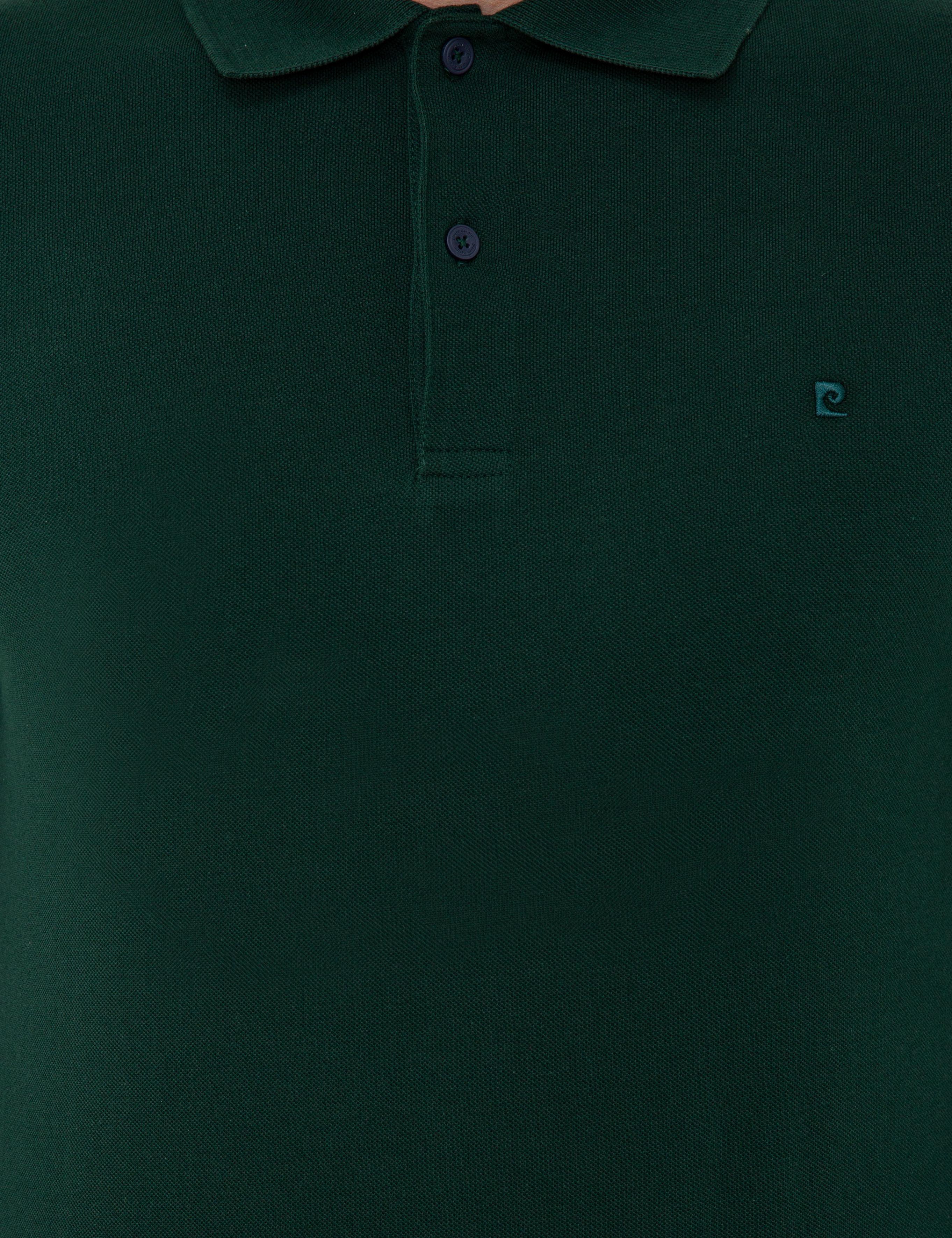 Koyu Yeşil Slim Fit Polo Yaka Sweatshirt