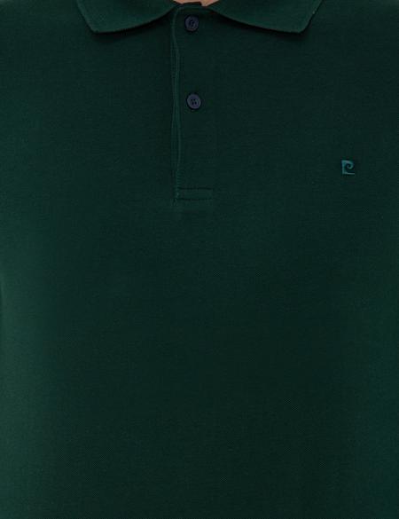 Koyu Yeşil Slim Fit Polo Yaka Sweatshirt - 50241551041