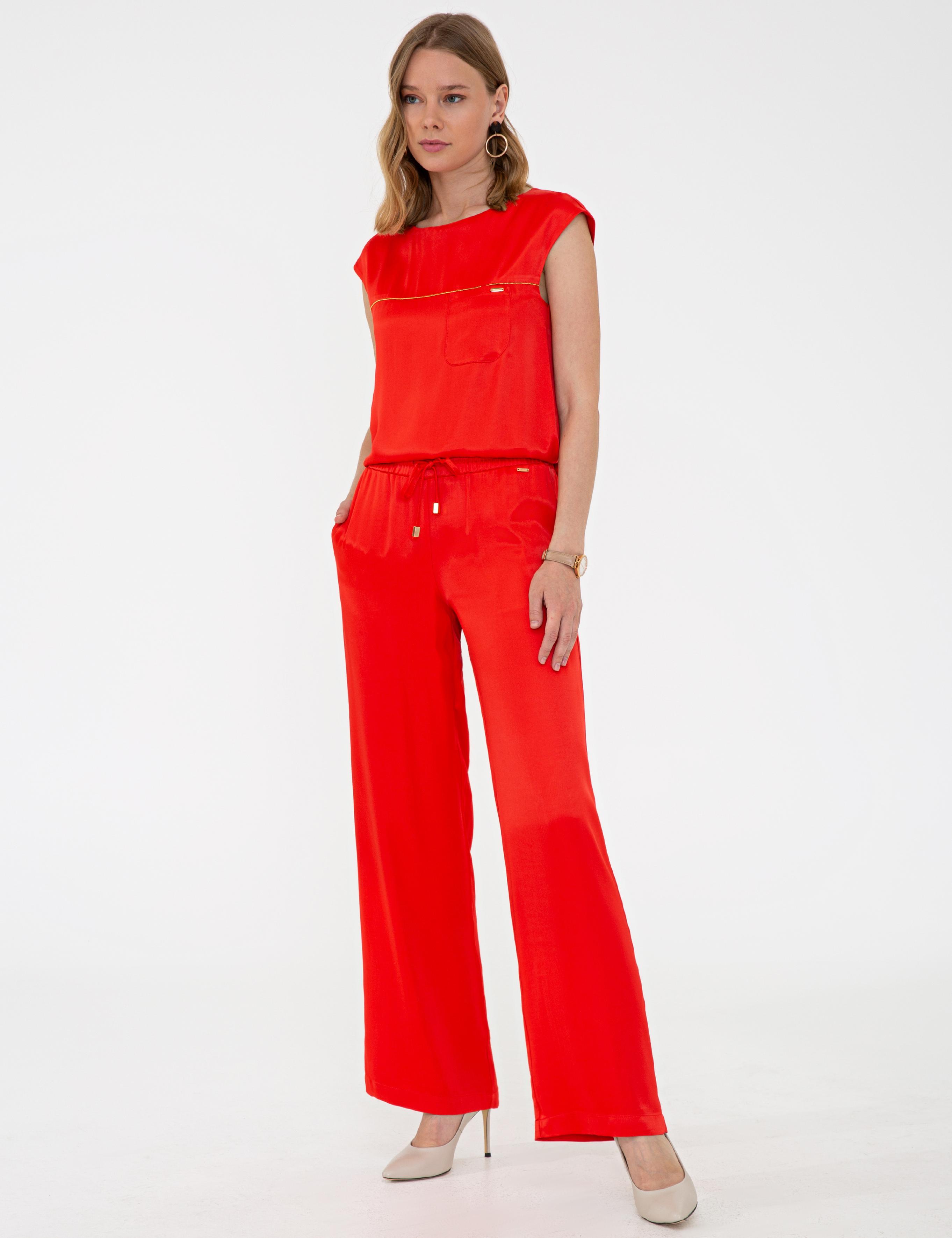 Nar Çiçeği Rahat Kesim Kanvas Pantolon