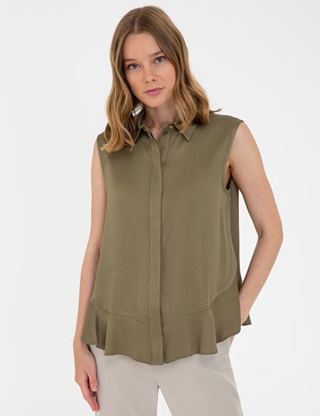 Haki Regular Fit Kolsuz Gömlek - 50241698020